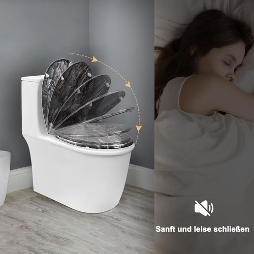 Abattant Wc Avec Frein De Chute,charnières Réglables,montage Supérieur/inférieur,en Plastique