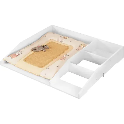 Plan à Langer Pour Commode, Table à Langer, Amovible, Avec Cloison, 80x74,5x13,5cm, Blanc