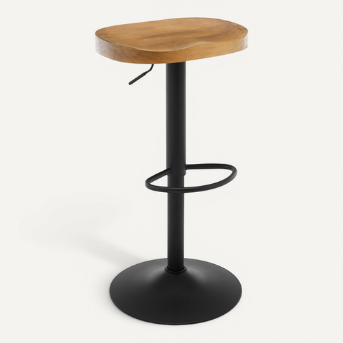 Tabouret Bar Haut, Chaise De Bar, Hauteur Réglable, Pivotant, En Bois, Chêne Foncé