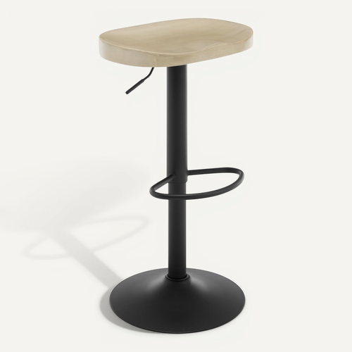 Tabouret Bar Haut,Chaise De Bar,Hauteur Réglable,Pivotant,avec Repose-pieds,En Bois,Chêne Clair