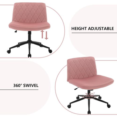 Chaise Bureau Mignonne Avec Roulettes - Sherpa Et Simili-cuir, Réglable En Hauteur, Pivotante 360°, Pour Coiffeuse Ou Bureau