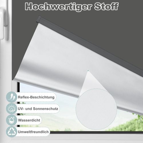 Store Enrouleur Occultant Sans Perçage,rideau Thermique à Enrouler,sans Fil,75x150cm,anthracite