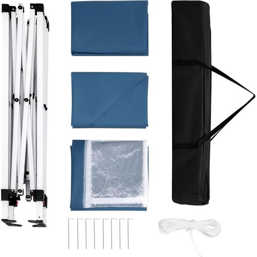 Tonnelle De Jardin Pliante,pergola,avec 4 Parois Latérales,avec Sac De Transport,2x2m,bleu