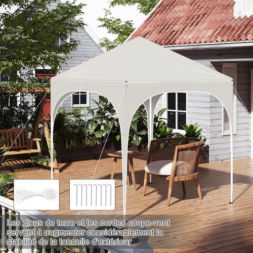 Tonnelle De Jardin DREAMADE 6x3x2.5m - Imperméable, Avec 4 Parois Latérales Amovibles Et Fenêtres, Blanc