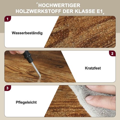 Table Basse Ronde,table D'appoint à 2 Étagères,en Bois Composé Et En Métal,marron Rustique