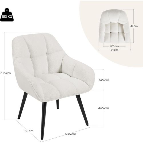 Fauteuil Salon, Fauteuil Chambre, Fauteuil Relax, Siège Rembourré, Avec Dossier Haut, Crème