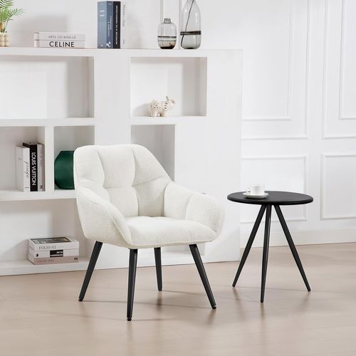 Fauteuil Salon, Fauteuil Chambre, Fauteuil Relax, Siège Rembourré, Avec Dossier Haut, Crème