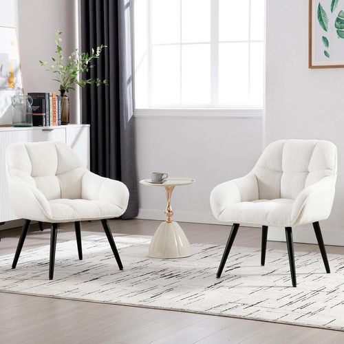 Fauteuil Salon, Fauteuil Chambre, Fauteuil Relax, Siège Rembourré, Avec Dossier Haut, Crème