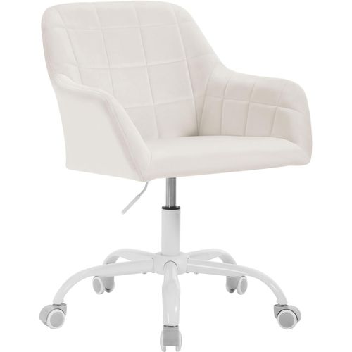 Chaise De Bureau Pivotante En Velours - Hauteur Réglable, Pieds Dorés - Charge 135 Kg - Rose - Pour Bureau, Coiffeuse