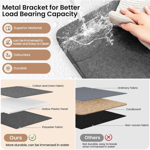 Lot De 10 Boîtes Rangement Avec Couvercle,coffre Pliable En Tissu,avec Poignée,gris,43x33x26cm