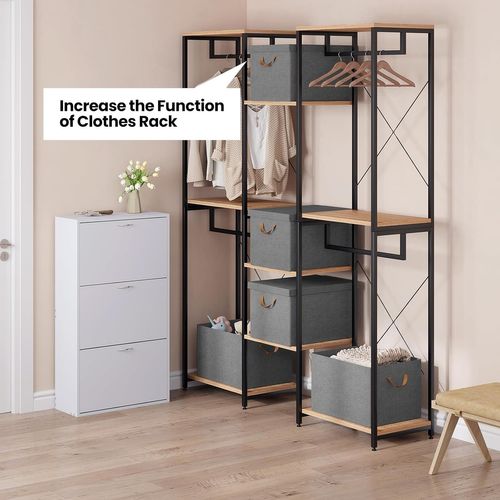 Lot De 10 Boîtes Rangement Avec Couvercle,coffre Pliable En Tissu,avec Poignée,gris,48x36x30cm
