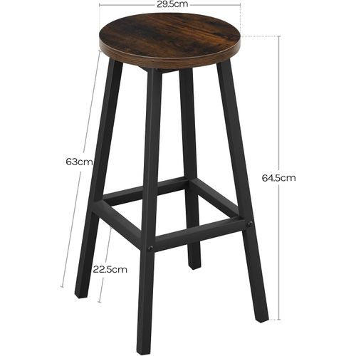 Lot De 6 Tabouret De Bar, Chaise Haute Cuisine, Siège En Bois D'ingénierie, Marron Rustique