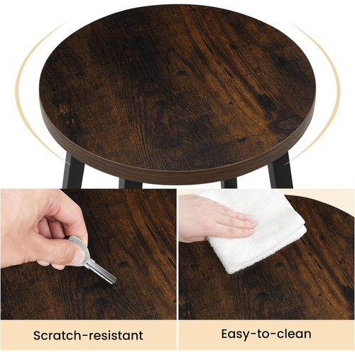Lot De 6 Tabouret De Bar, Chaise Haute Cuisine, Siège En Bois D'ingénierie, Marron Rustique