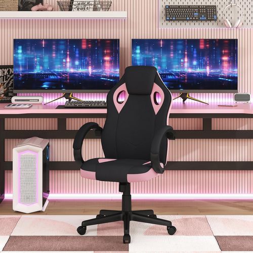 Chaise Gaming, Chaise Bureau Ergonomique,Repose-Pieds Rétractable, En