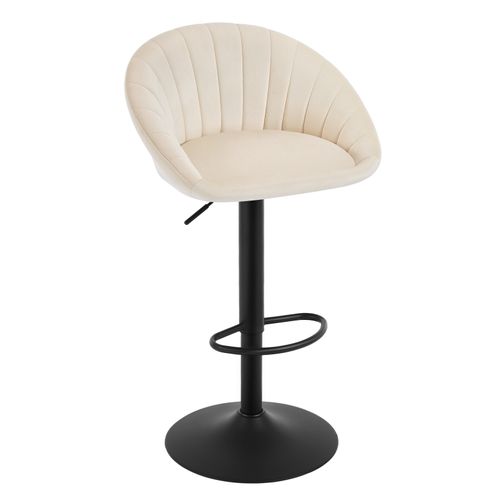 Tabouret Bar,chaise De Bar,pivotante,hauteur Réglable,avec Repose-pieds,rembourré En Velours,beige