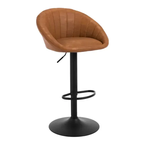 Tabouret Bar, Chaise De Bar, Pivotante, Hauteur Réglable, Rembourré En Similicuir Vintage, Marron