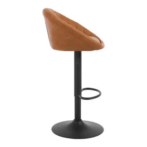 Tabouret Bar, Chaise De Bar, Pivotante, Hauteur Réglable, Rembourré En Similicuir Vintage, Marron