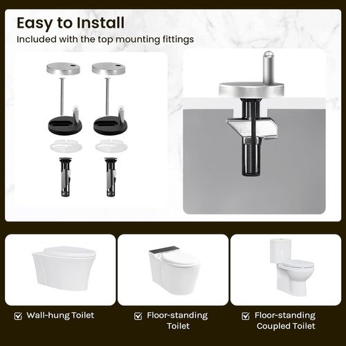 Abattant Wc Avec Frein De Chute, Dégagement Rapide, Charnières Réglables, En Plastique Duroplast