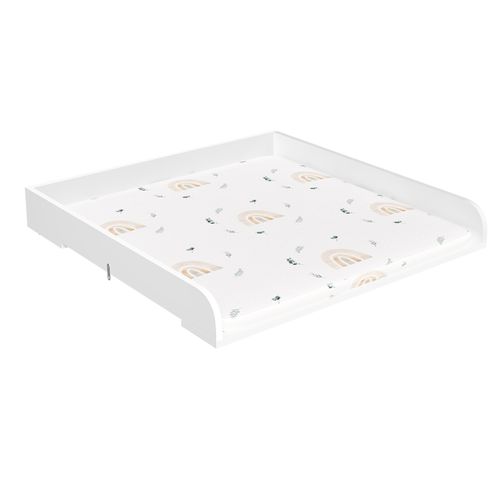 Plan à Langer Pour Commode, 80x78.5x46.5-50cm, Amovible, Avec Sangle Anti-Basculement, Blanc