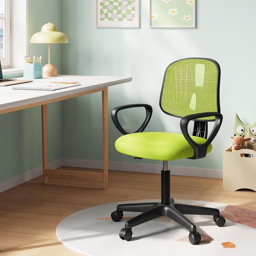 Chaise Bureau Enfant, Fauteuil Bureau Enfant, En Maille Respirante, Dossier Réglable, Vert