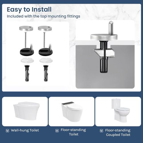 Abattant Wc Avec Frein De Chute, Dégagement Rapide, Charnières Réglables, En Plastique Duroplast