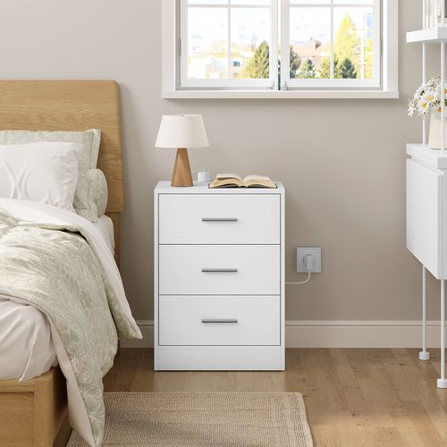 2 X Table Chevet Avec 2 Prises Intégrée,Avec Station Charge,1 Port USB,1 Port Type-C,39x28,5x54,5cm