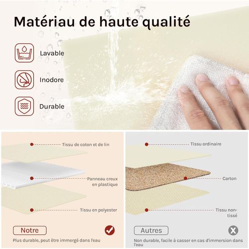 3 X Cubes De Rangement Pliable 27x27x27cm, Boîtes Rangement Tissu Avec Couvercle,avec Poignée,crème