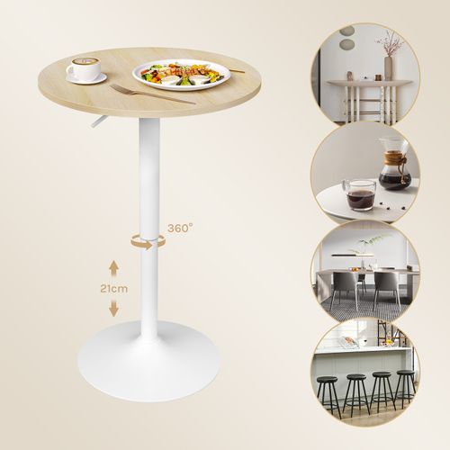 Table Bar Ronde, Table Haute Mange Debout Avec Plateau Pivotante, Base En Acier, Hauteur Réglable