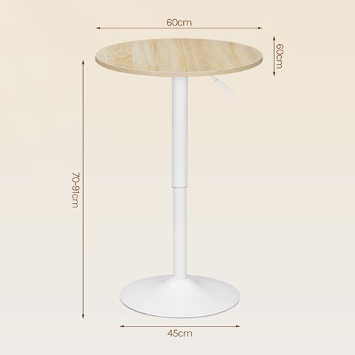 Table Bar Ronde, Table Haute Mange Debout Avec Plateau Pivotante, Base En Acier, Hauteur Réglable