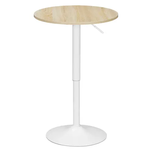 Table Bar Ronde, Table Haute Mange Debout Avec Plateau Pivotante, Base En Acier, Hauteur Réglable