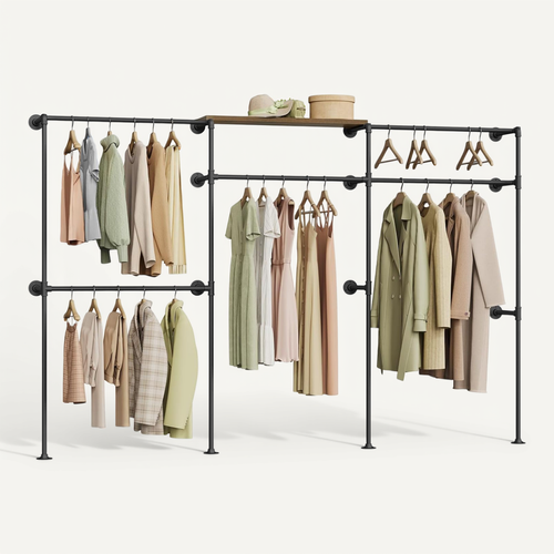 Tringle V tements Murale Dressing Penderie Design Ouvert Noir tringle-v-tements-murale-dressing-penderie-design-ouvert-noir