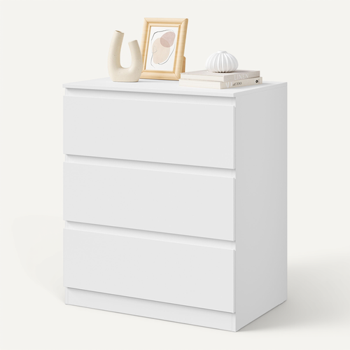 Commode, Meuble Tiroir Rangement,avec 3 Tiroirs,chiffonnier Blanc,en Bois D’ingénierie,60x40x70 Cm