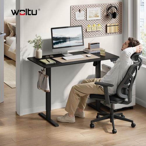 Bureau Assis Debout électrique, Réglable En Hauteur, 120x60x118 Cm, 3 Positions Mémoire, Noir