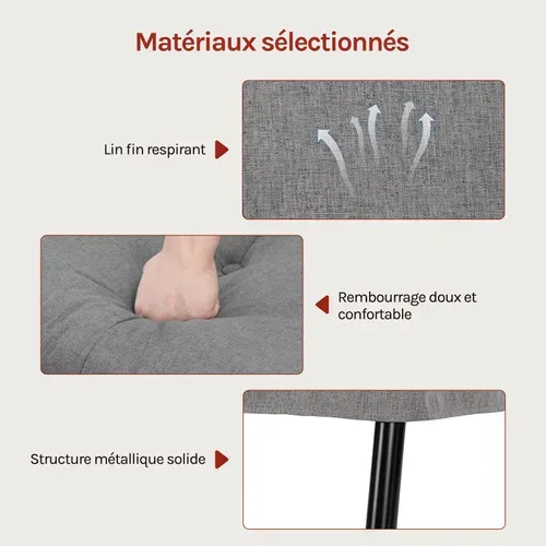 Canapé Lit 2 Places Convertible, Clic Clac, Avec 2 Coussins, Dossier Réglable, Tissu Lin,Gris Foncé