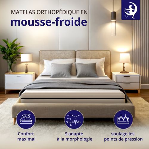 Matelas Mousse 160x200 Cm 7 Zones Réversible Epaisseur 15 Cm