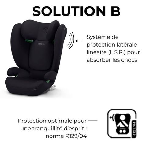 Solution B I-fix Siège Auto Isofix Groupe 2/3 - 100–150 Cm, I‑size