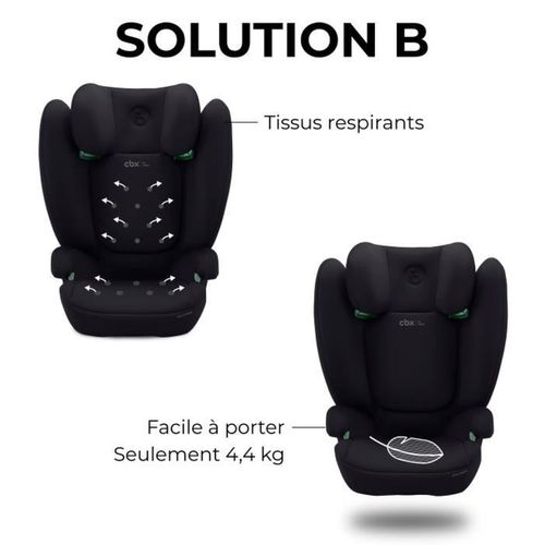 Solution B I-fix Siège Auto Isofix Groupe 2/3 - 100–150 Cm, I‑size