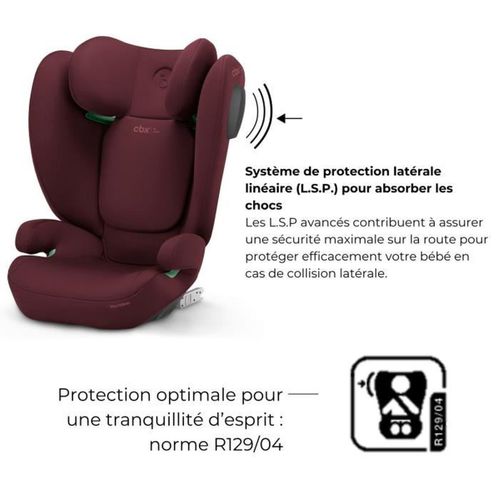 Solution B3 I-fix - Siège Auto Isofix Groupe 2/3, R129/03, Repose-tête 12 Pos