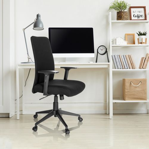 Chaise De Bureau Cosio I Tissu Noir Accoudoirs Compris