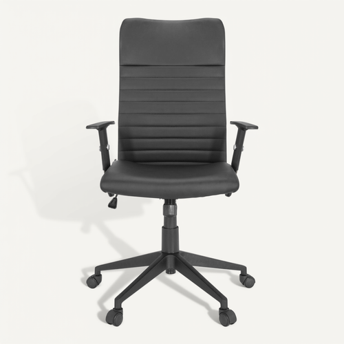 Chaise De Bureau Arton 30 Simili Noir Avec Accoudoirs (réglables En Hauteur)