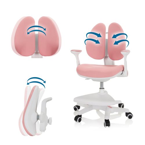 hjh OFFICE 670978 Kid Colour Chaise de bureau pour enfant en tissu avec repose-pieds et assise réglable en hauteur Bleu hjh OFFICE 670978 Kid Colour Chaise de bureau pour enfant en tissu avec repose-pieds et assise réglable en hauteur Bleu