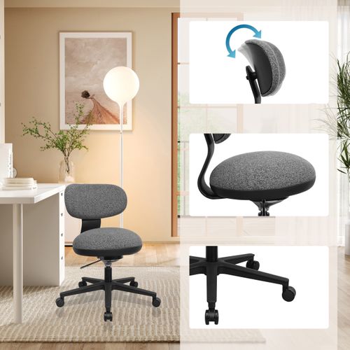 Chaise De Bureau Sitmotion B Tissu Gris Sans Accoudoirs