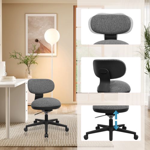 Chaise De Bureau Sitmotion B Tissu Gris Sans Accoudoirs