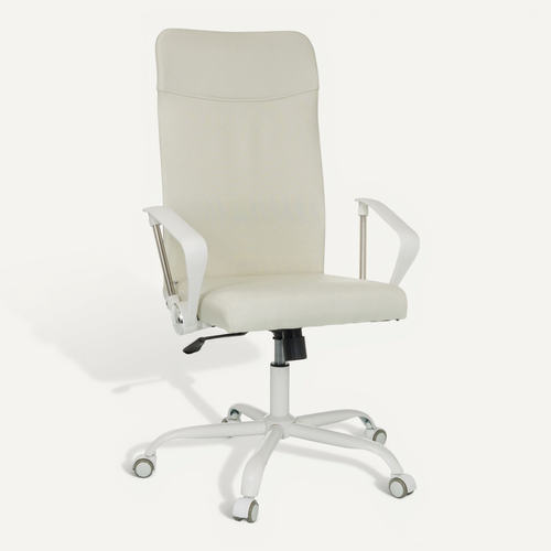 Chaise De Bureau Stryka W Tissu Beige Accoudoirs Compris