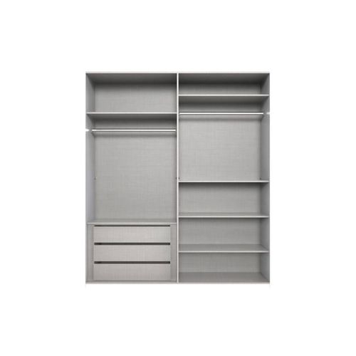 Armoire Chambre Grise Sahara 4 Portes Battantes Et 3 Tiroirs 180x58x208