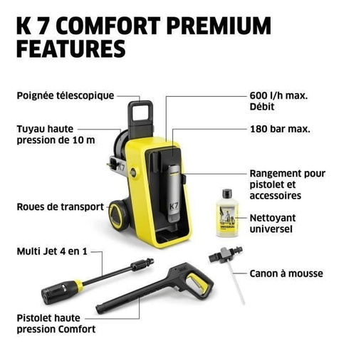 Nettoyeur Haute Pression électrique K7 Comfort Premium 180 Bar 600 L/h