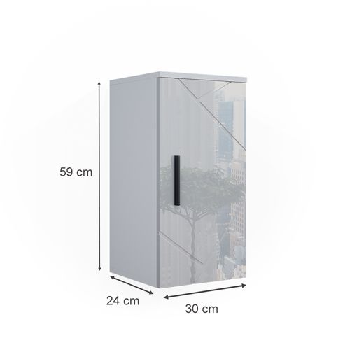 Burgbad Badu Armoire de toilette, 1 porte montage en applique, blanc
