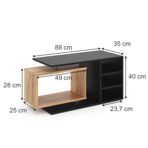 Table Basse Rafi 40213 Noir 88x35cm