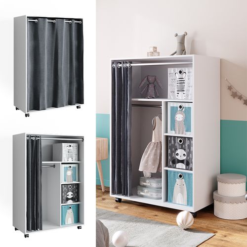 Armoire Doros 40642 Blanc 100x146.6cm Avec Boxes Pliables