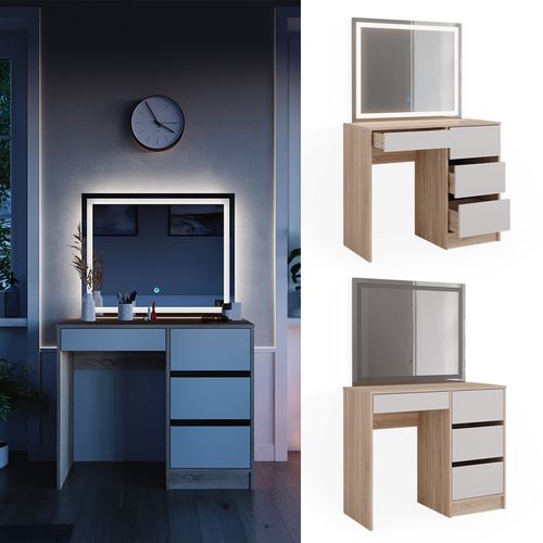 Coiffeuse Sherry 40835 Sonoma 90cm Avec Miroir LED